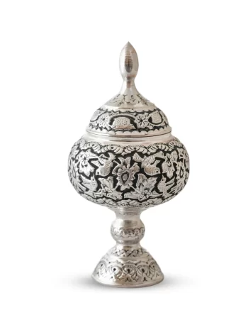 handcrafted silver-plated chocolate bowl