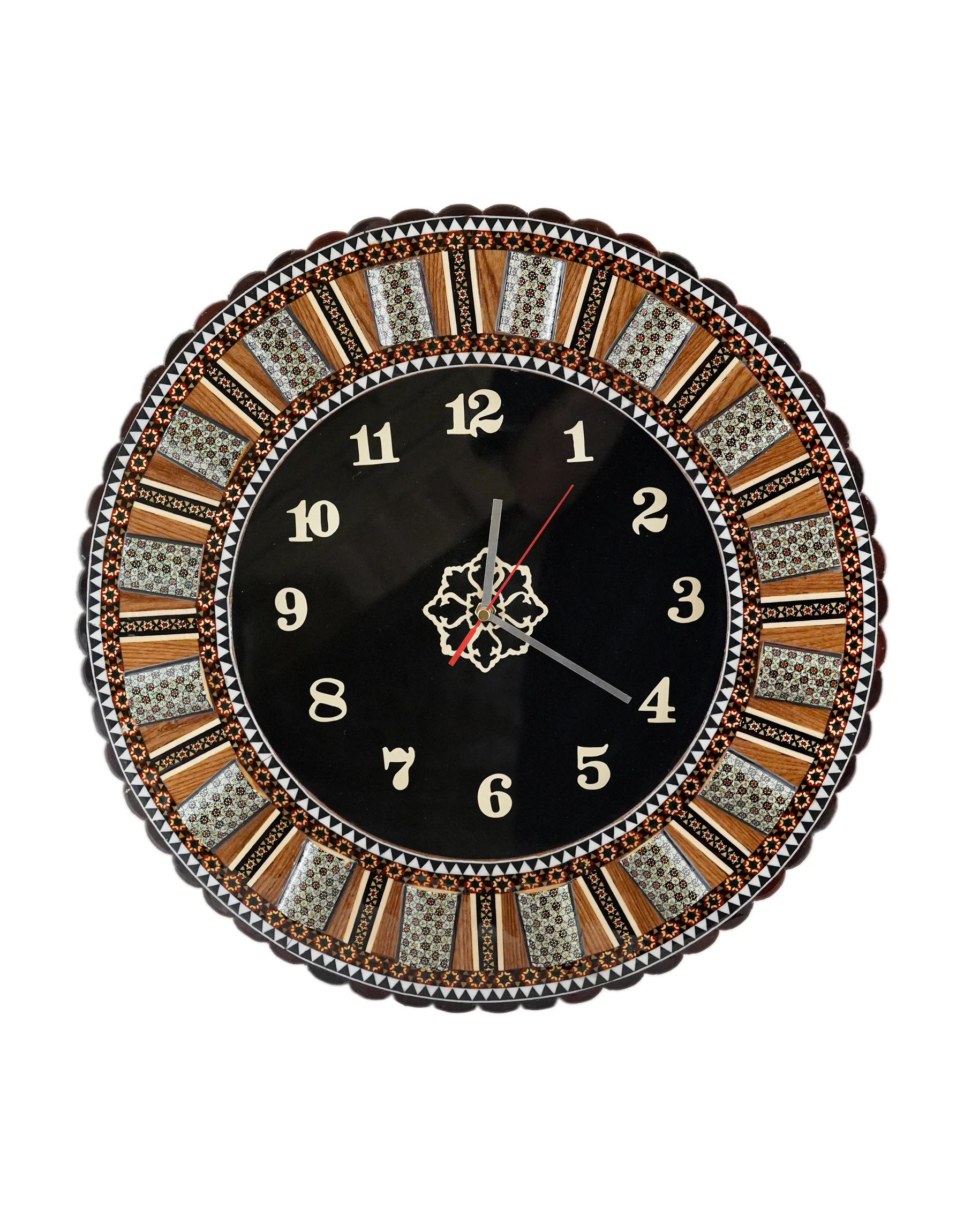 Khatam Wood Inlay Wall Clock Khatam Wood Inlay Wall Clock