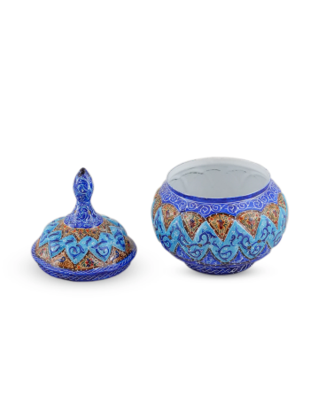 Enamel Sugar Bowl Without Base