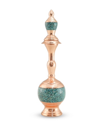 Handcrafted Turquoise Inlaid Copper Vase