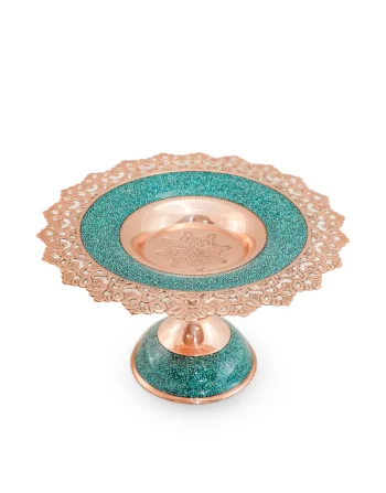 Turquoise Inlay Copper Dessert Bowl